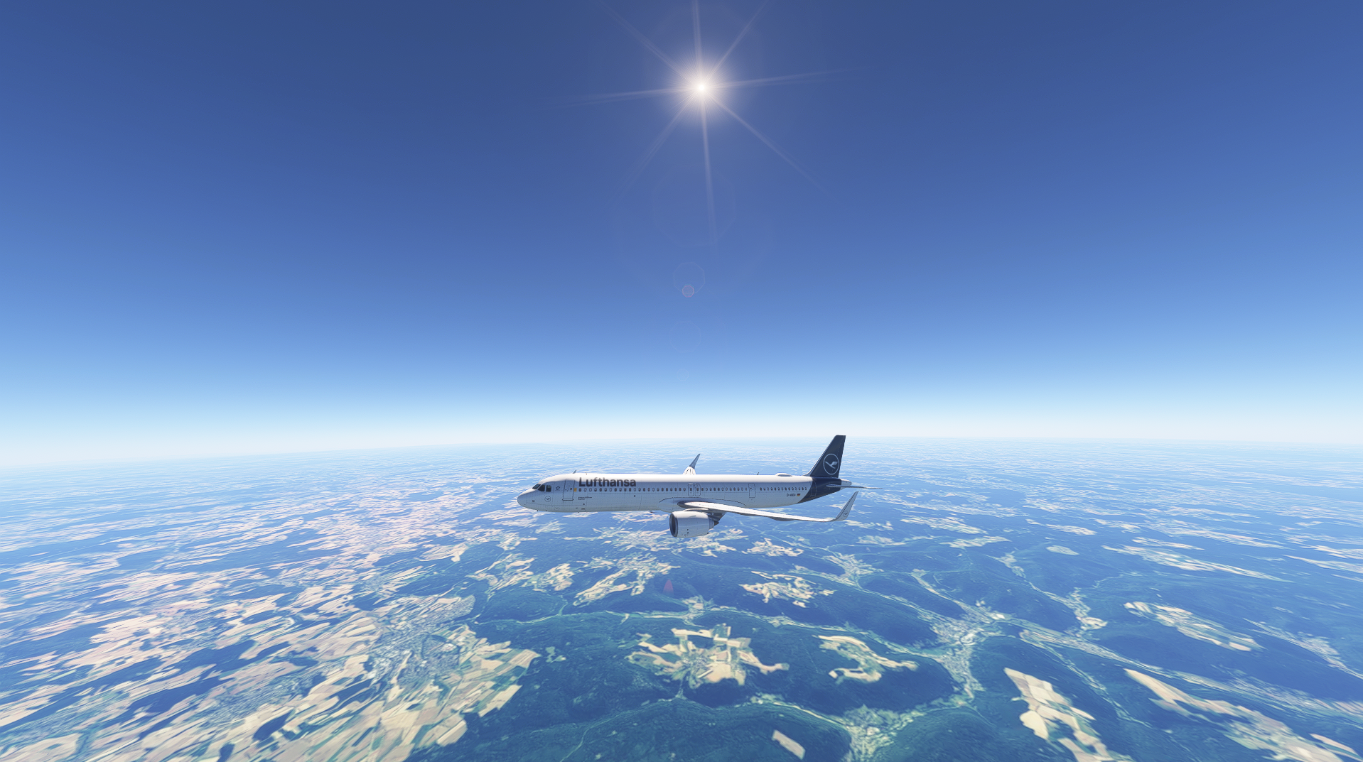 Cruise shot - Lufthansa A321LR D-AIEA high above southern Germany